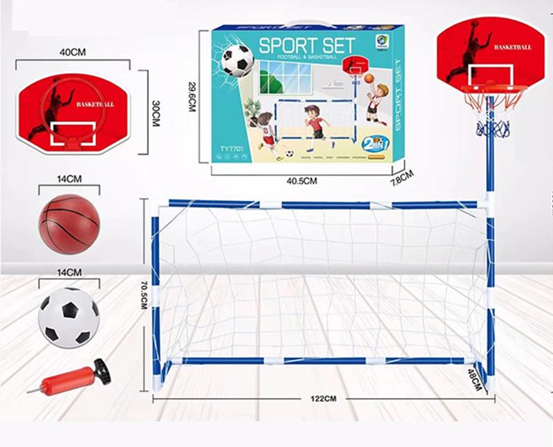 2-in-1 Football Goal and Basketball Hoop Set - Image 4