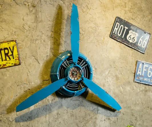 Kidsrock Vintage Clock Propeller Wall Decoration-Blue - Image 2