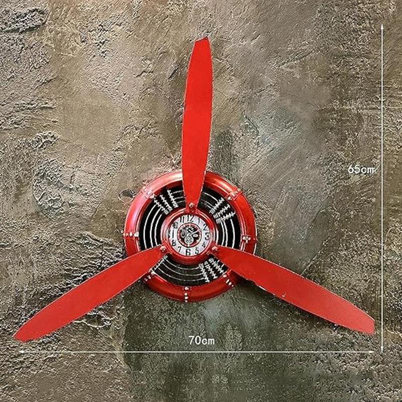 Kidsrock Vintage Clock Propeller Wall Decoration-Red - Image 2