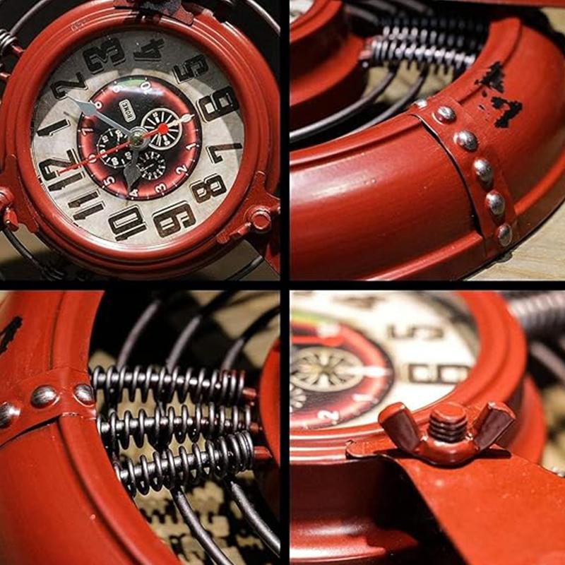 Kidsrock Vintage Clock Propeller Wall Decoration-Red - Image 4