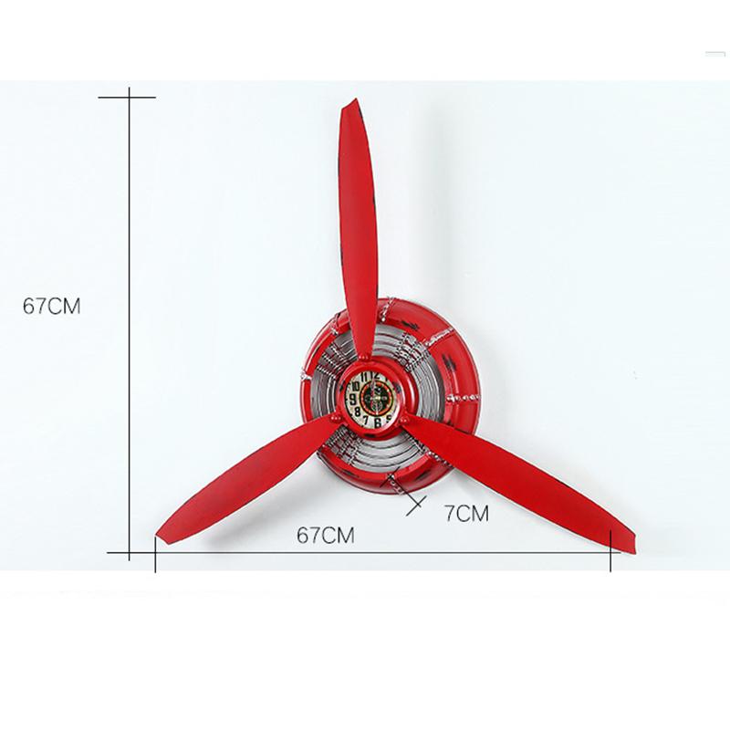 Kidsrock Vintage Clock Propeller Wall Decoration-Red - Image 5