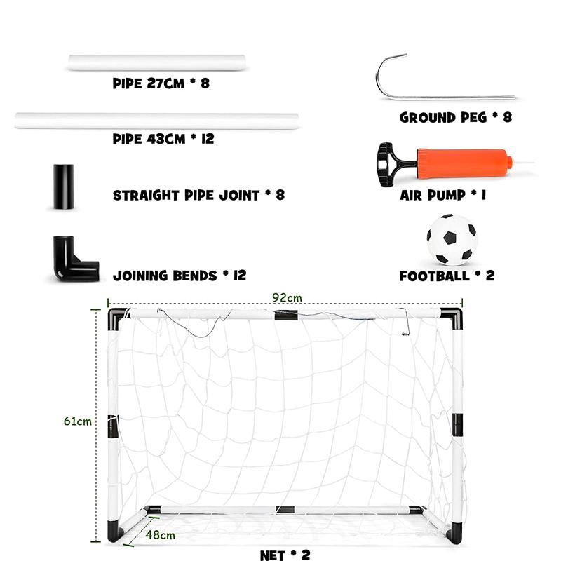 Children's 2 Soccer Goals Portable Mini Kids Soccer Goal Post Set - Image 4