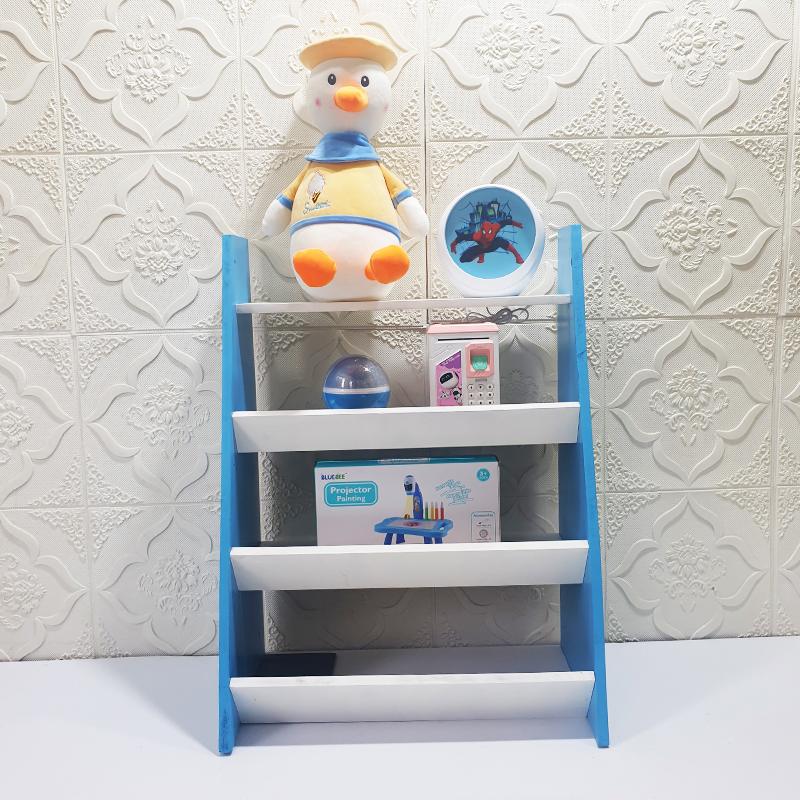 Kidsrock Trapezoidal Wooden Storage Shelf – Blue - Image 4