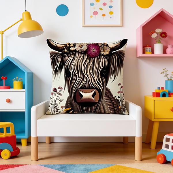 Kidsrock Highland Cow Cushion (45 mm x 45mm ) - Image 5