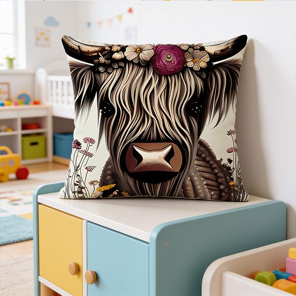 Kidsrock Highland Cow Cushion (45 mm x 45mm ) - Image 3