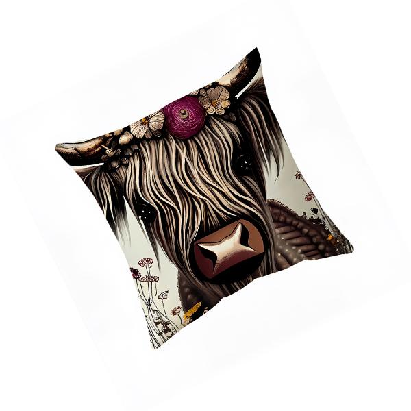 Kidsrock Highland Cow Cushion (45 mm x 45mm ) - Image 2