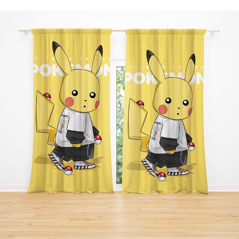 Kidsrock Pikachu Street Style Children's Taped Curtain - Image 2
