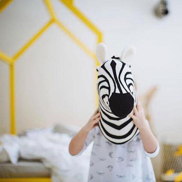 Plush Zebra Stuffed Animal Heads Wall Decoration - Image 4