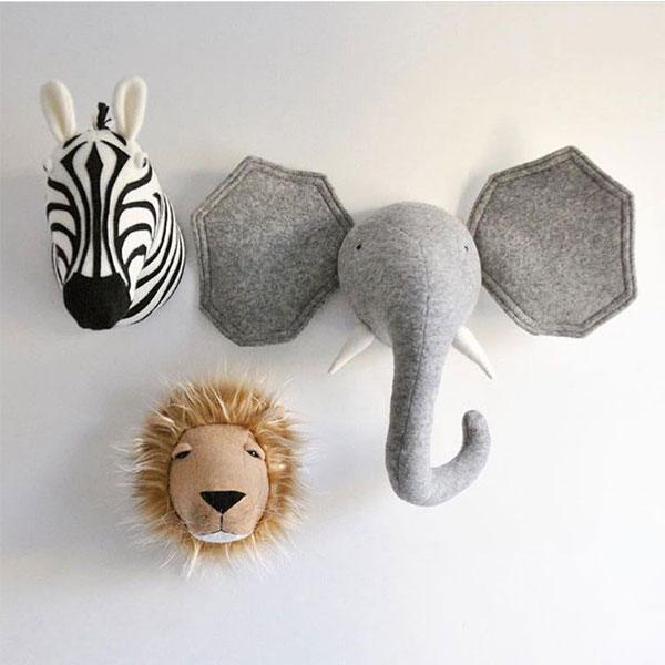 Plush Zebra Stuffed Animal Heads Wall Decoration - Image 5
